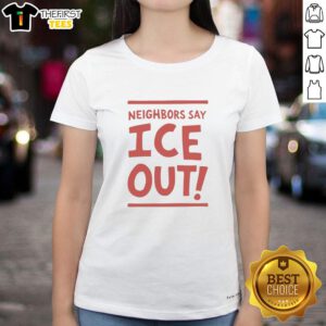 Awesome neighbors enjoy ice out on the streets of Minneapolis in stylish ladies' tee, showcasing community spirit.