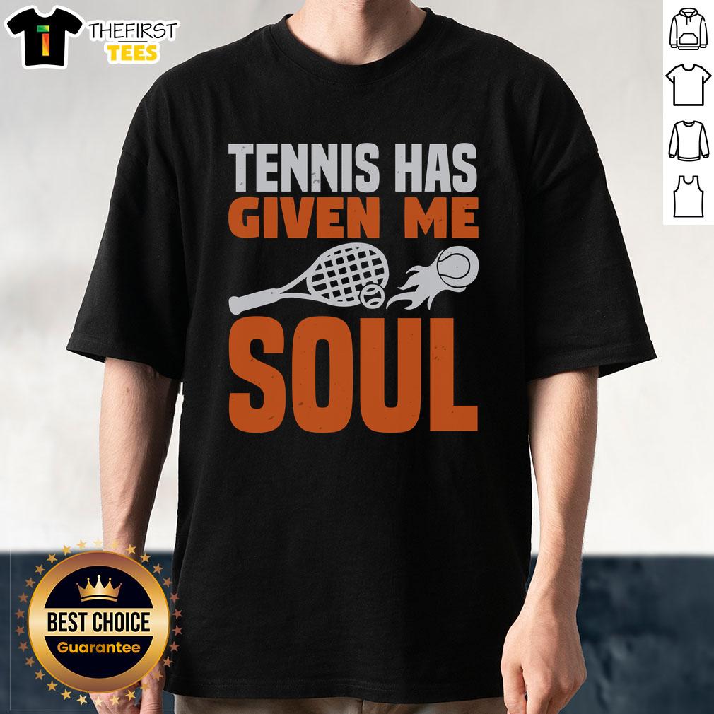 Alt Text: Awesome Tennis Has Given Me Soul T-Shirt in vibrant colors, perfect for tennis lovers and sports enthusiasts.