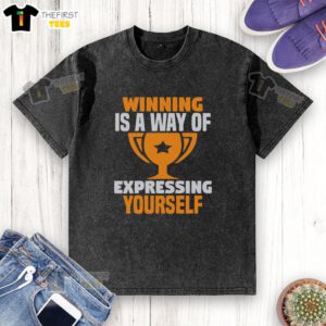 Awesome Winning Is A Way Of Expressing Yourself washed t-shirt in vibrant colors, perfect for casual outfits.