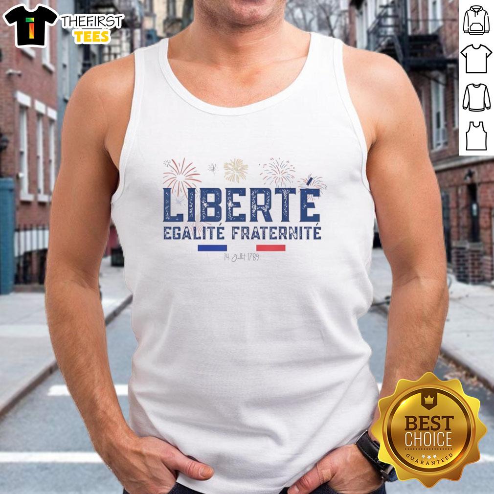 Hot Libert galit Fraternit 1789 France flag tank top featuring vibrant colors and a stylish design for summer wear.