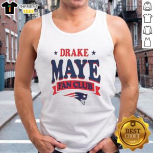 Drake Maye Fan Club tank top featuring Super Bowl LX design and New England Patriots logo, perfect for game day.