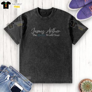 Official James Arthur 2026 Pisces World Tour washed t-shirt featuring vibrant graphics and a comfortable fit.
