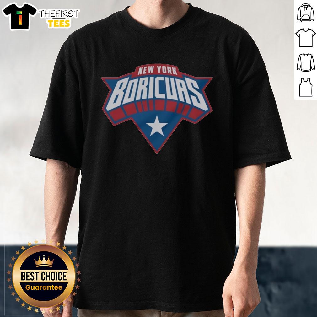 Official New York Boricuas logo on a stylish Puerto Rico T-shirt, showcasing vibrant colors and bold design.