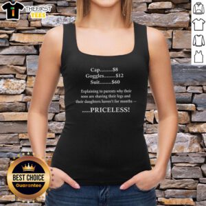 Alt Text: Official Priceless explanation cap, goggles, and suit tank top for stylish summer adventures and outdoor activities.