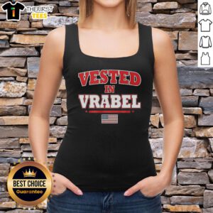 Official Vested in Vrabel Flag Tank Top featuring a bold design for fans of Vrabel and sports apparel.