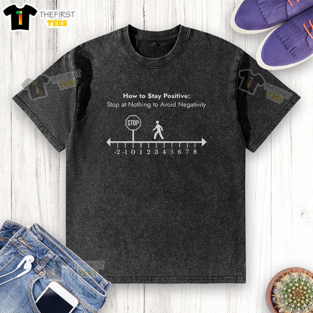 Stickman in a washed T-shirt demonstrates how to stay positive by avoiding negativity in a creative, engaging way.