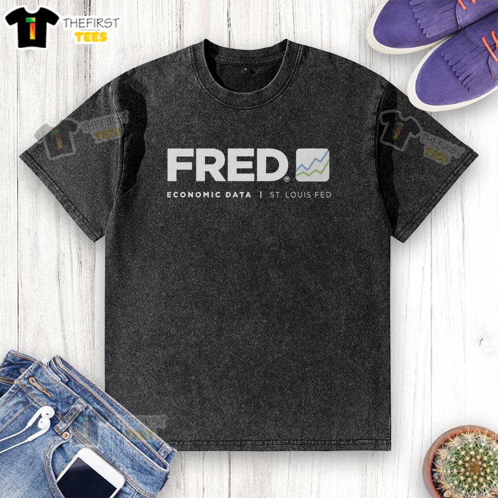 Alt Text: Premium Christopher Waller Fred Economic Data St. Louis Fed washed t-shirt featuring a stylish design and comfortable fit.