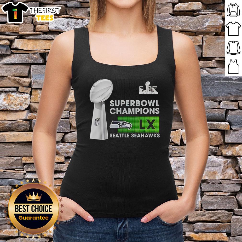 Premium Seattle Seahawks Super Bowl LX Champions NFL 2026 trophy tank top, perfect for fans celebrating victory.