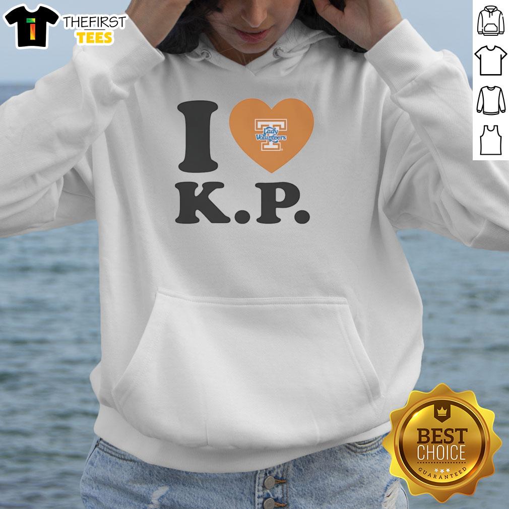 Alt Text: Heart-shaped hoodie featuring 'I Love Karlyn' for Tennessee Lady Volunteers softball fans.