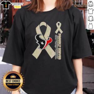 Alt Text: Top Houston Texans tee for ladies featuring 'Honor, Courage, Commitment' design celebrating team pride.