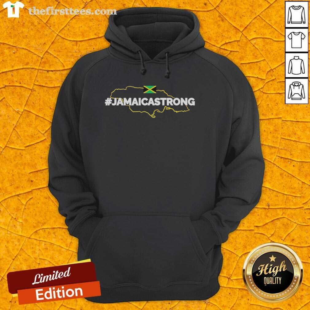 Top Jamaica Strong Map Hoodie featuring vibrant colors and a stylish design, perfect for showcasing Jamaican pride.