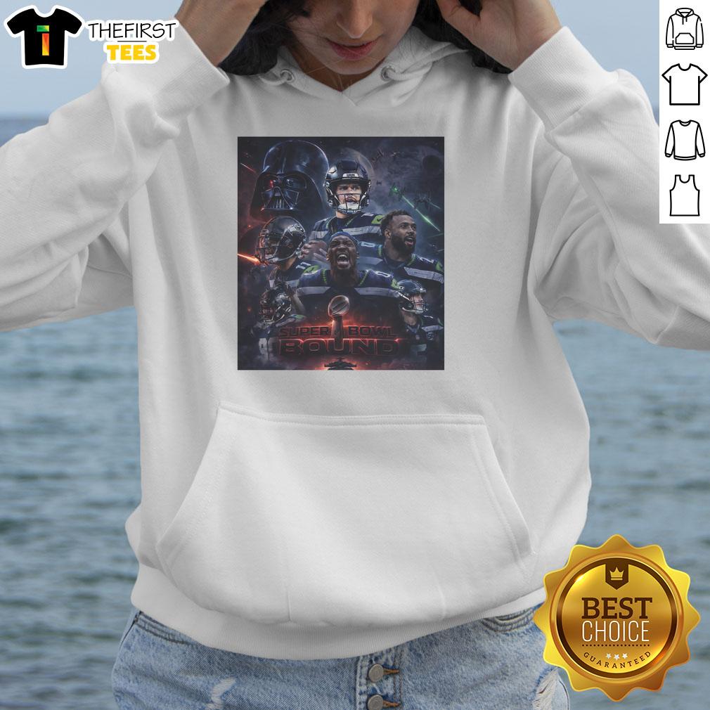 Top Seattle Seahawks x Darkside Defense Super Bowl LX 2026 Champions Graphic Hoodie featuring team logo and championship design.
