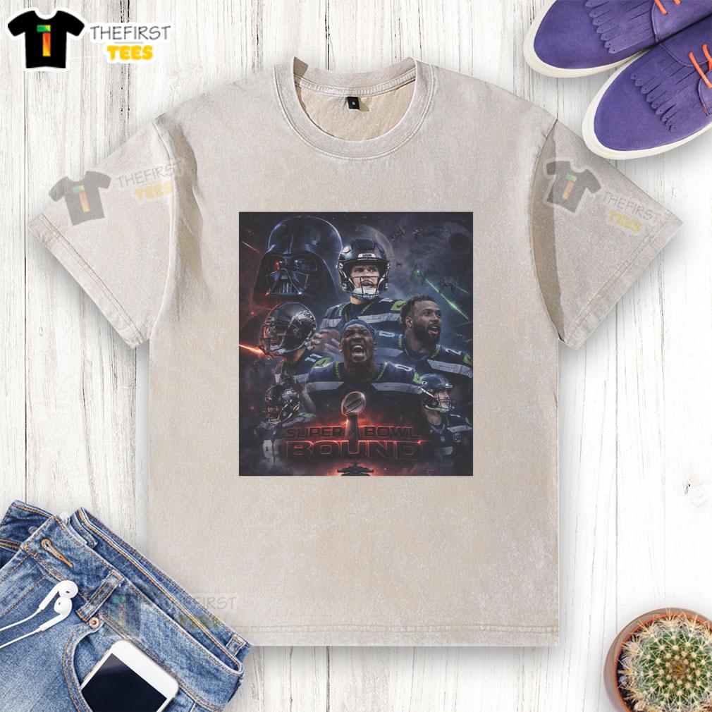 Alt Text: Top Seattle Seahawks x Darkside Defense Super Bowl LX 2026 Champions Graphic Washed T-Shirt design