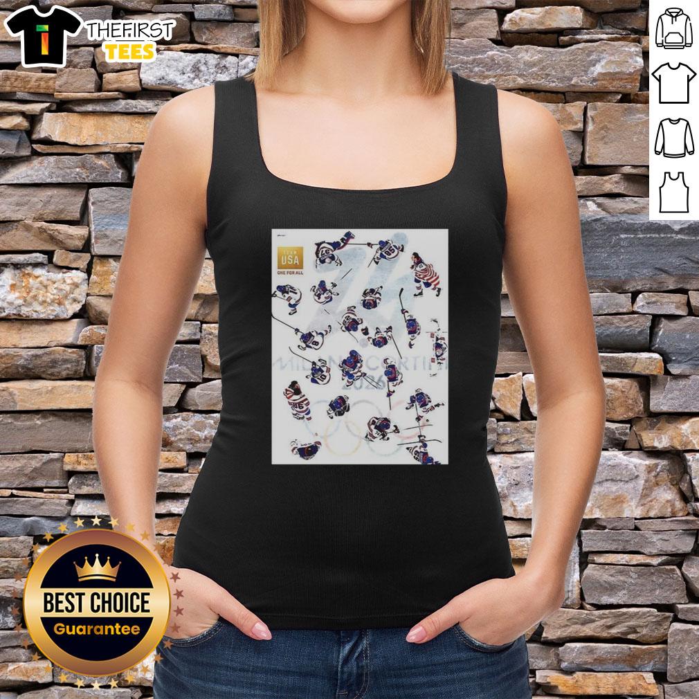 Top Team USA One For All Tank Top featuring a bold design, perfect for summer sports and patriotic style.