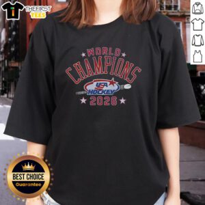Top USA Hockey 2026 World Champions ladies tee featuring bold graphics and a comfortable fit for fans and athletes.