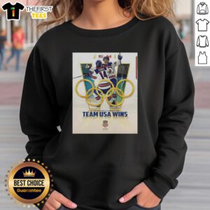 Top US Olympic Men's Ice Hockey Team sweatshirt celebrating USA wins in 2023 Winter Games, stylish and comfortable.