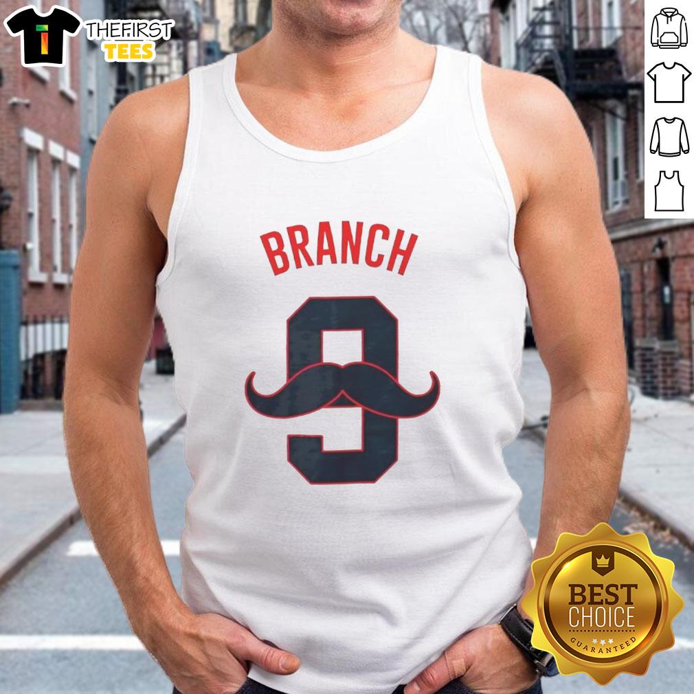 Alt Text: Kolby Branch wearing an Awesome Georgia Bulldogs Number 9 tank top, showcasing team spirit and style.