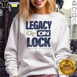 Awesome Georgia Tech Yellow Jackets NCAA 2026 Legacy On Lock-On Sweatshirt featuring bold team logo and vibrant colors.