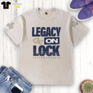 Awesome Georgia Tech Yellow Jackets NCAA 2026 Legacy On Lock On washed t-shirt in vibrant colors, perfect for fans.