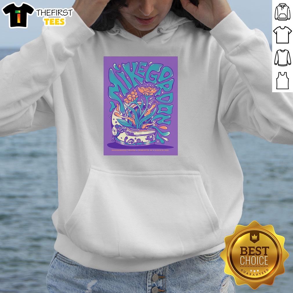 Alt Text: Good Mike Gordon Neighborhood Theatre March 19, 2026 poster on a hoodie, showcasing vibrant design and event details.