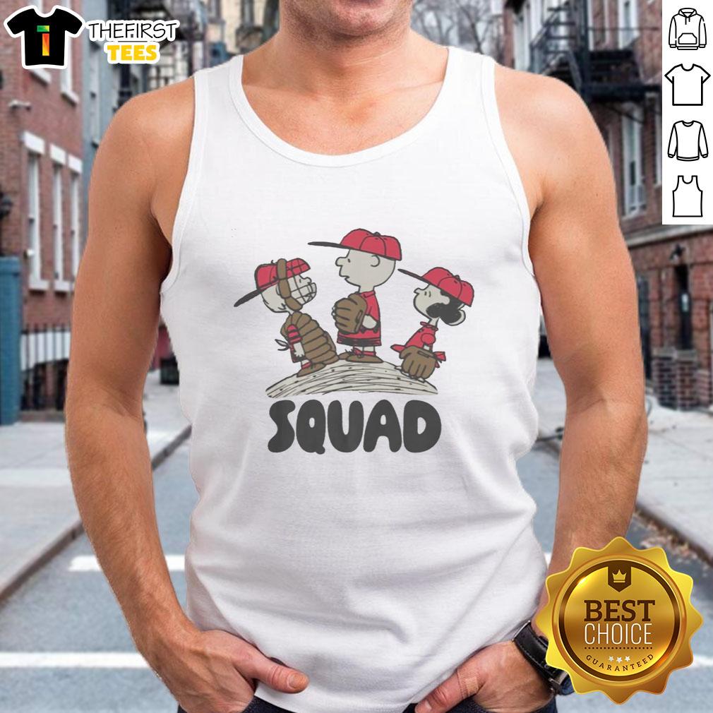 Good Peanuts 3/4 Sleeve Raglan Baseball Squad Tank Top featuring a fun design, perfect for casual wear and sports activities.