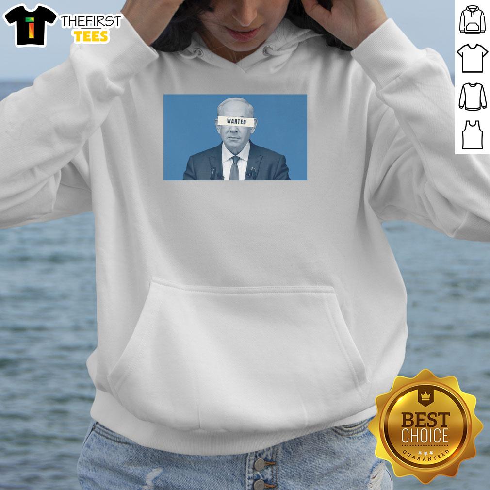 Hot Benjamin Netanyahu Wanted Hoodie featuring a bold graphic design, perfect for fans of political fashion and statement wear.