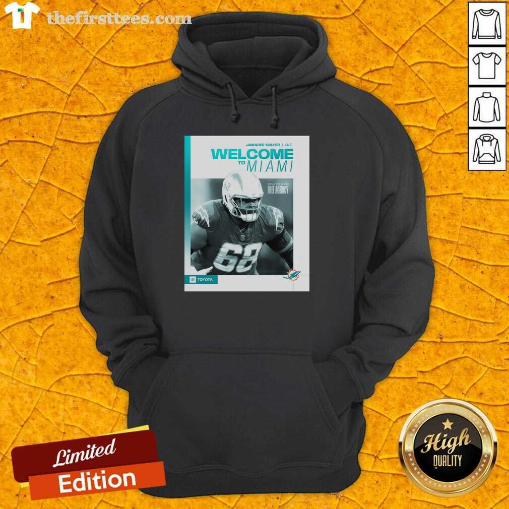 Hot Jamaree Salyer Miami Dolphins 'Welcome to Miami' hoodie featuring team colors and logo, perfect for fans.