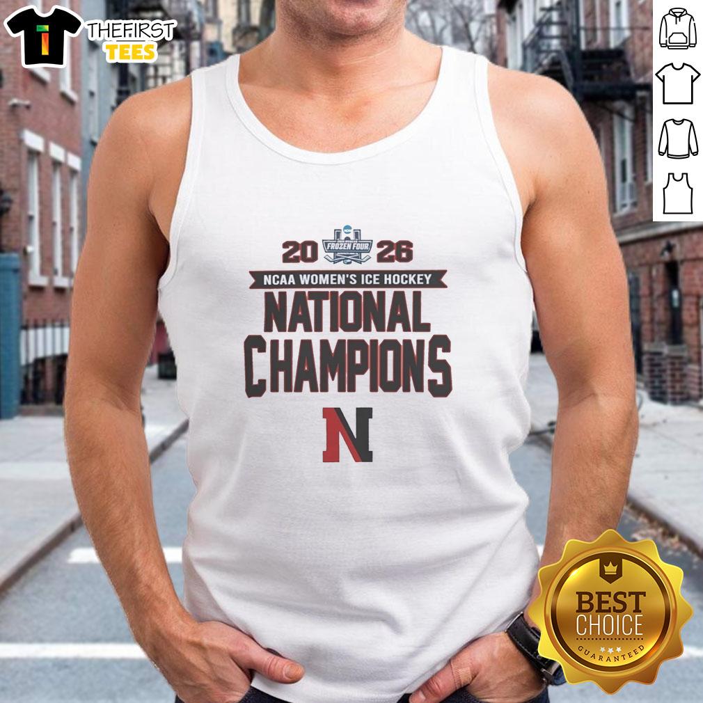 Hot Northeastern Huskies NCAA Women's Ice Hockey Frozen Four Champions 2026 tank top showcasing team spirit and style.