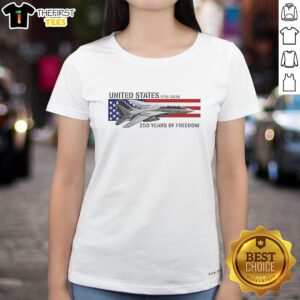 Hot United States 250th Anniversary 1776-2026 F-14 Tomcat Freedom Ladies Tee showcasing patriotic design.
