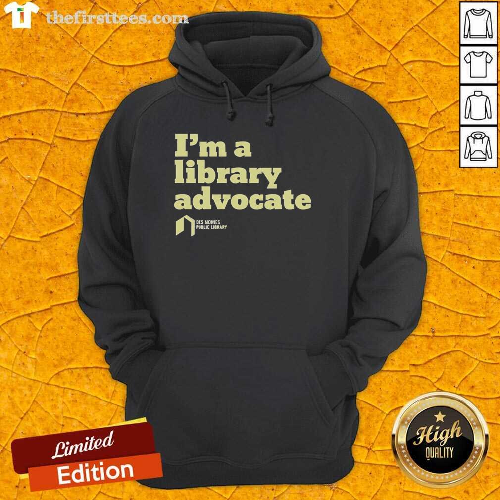 Nice I'm A Library Advocate Hoodie showcasing a stylish design promoting library support and reading culture.