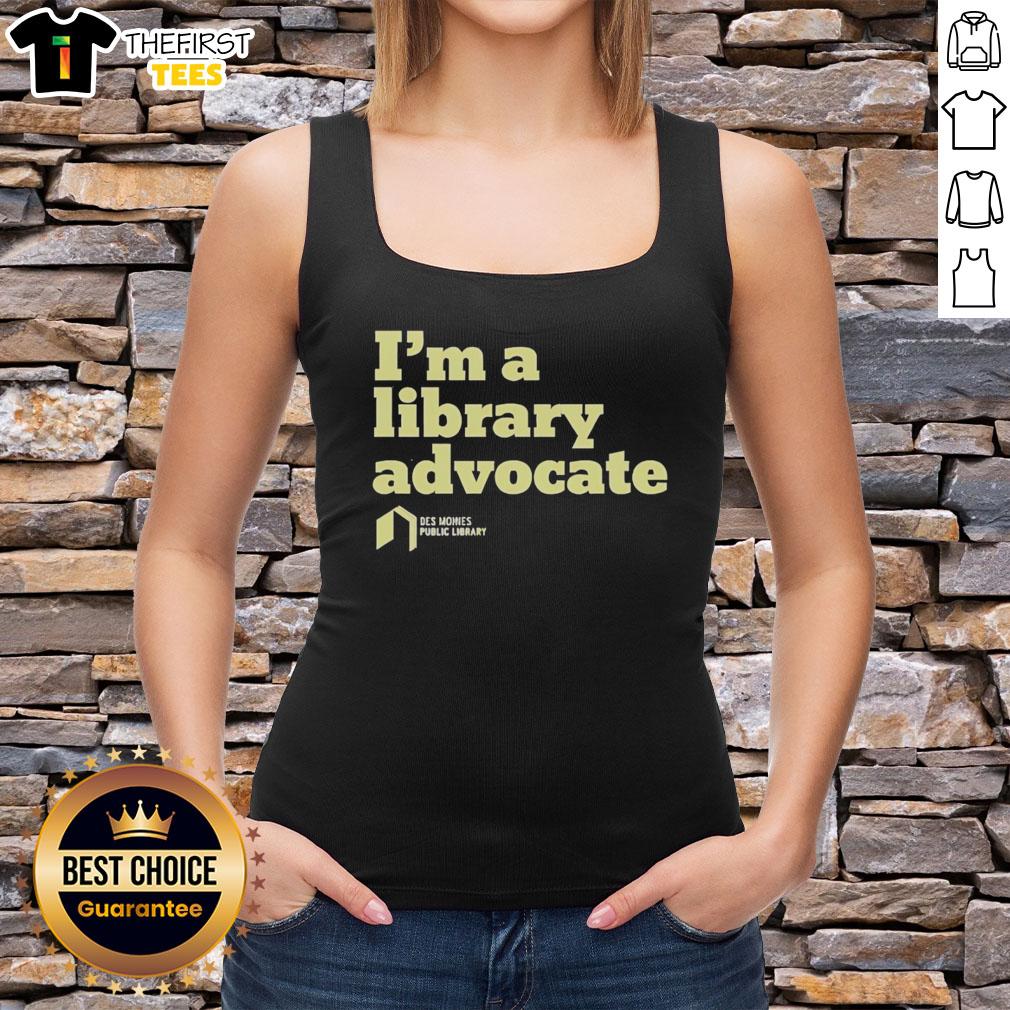 Nice I'm A Library Advocate tank top featuring a fun design promoting library support and reading culture.