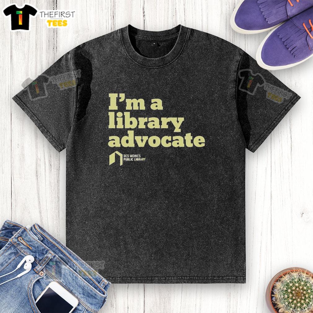 Nice I'm a Library Advocate washed t-shirt featuring a playful library-themed design for book lovers.