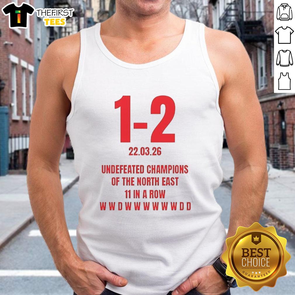 Nice Undefeated Champions of the North East tank top celebrating 11 in a row, perfect for sports fans and casual wear.