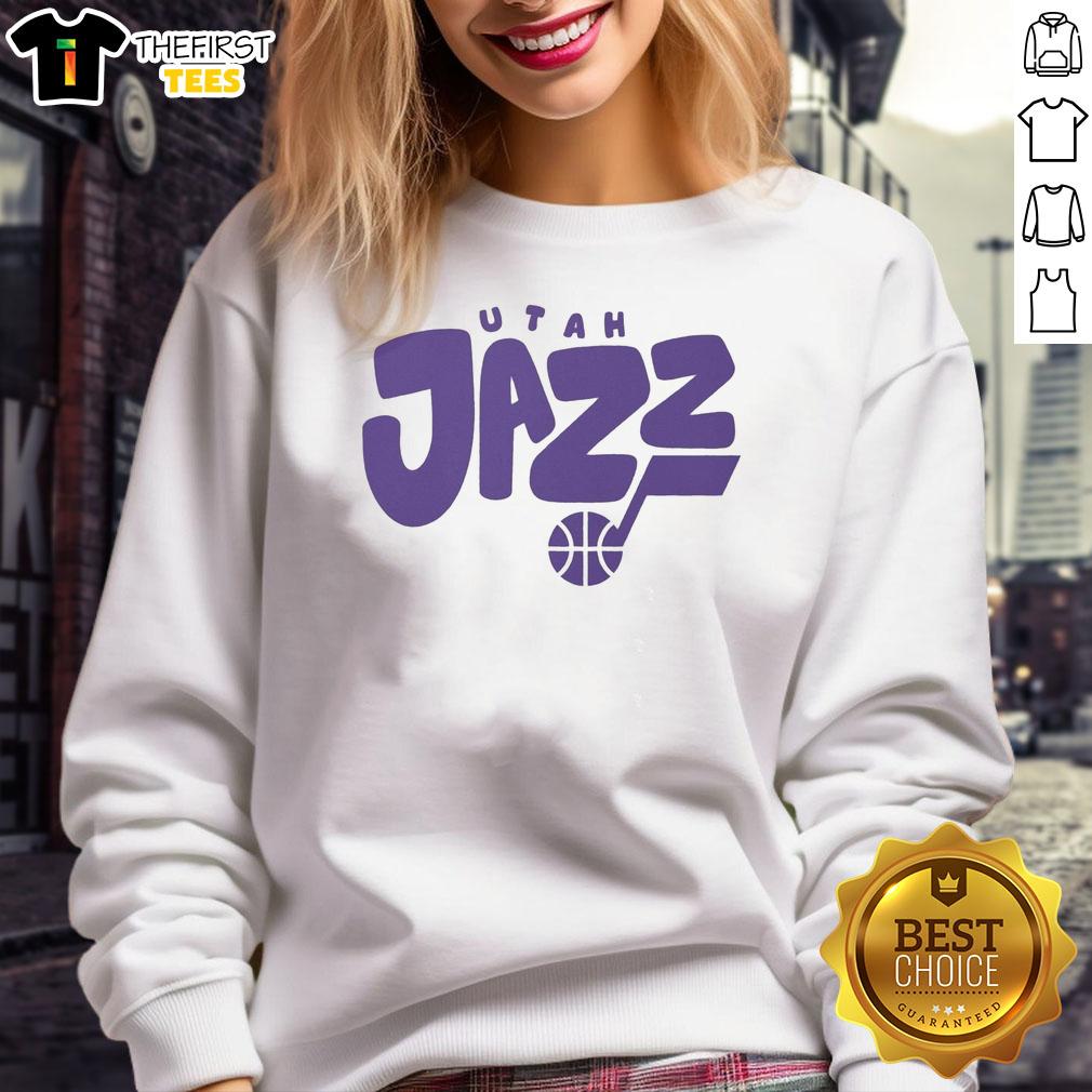 Cozy Nice Utah Jazz bubble sweatshirt featuring team colors and logo, perfect for fans and casual wear.