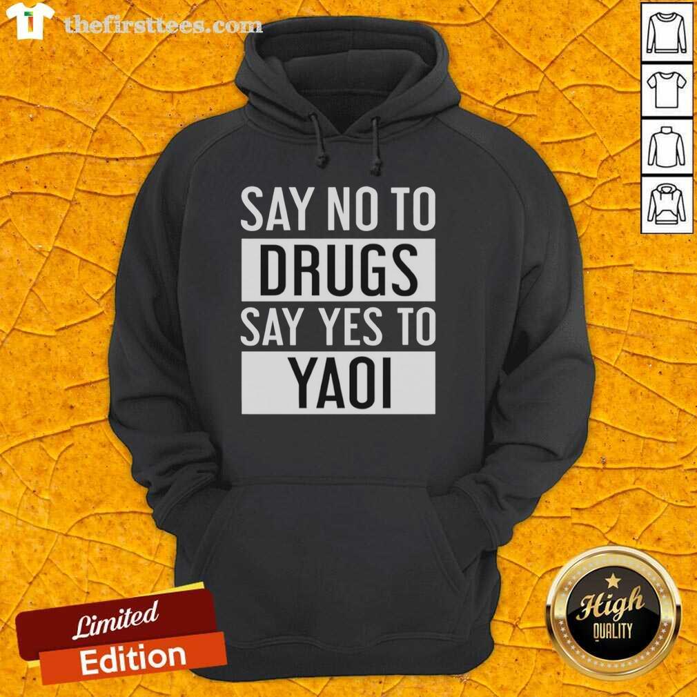 Original Say No To Drugs Say Yes To Yaoi Hoodie featuring a vibrant, eye-catching design for anime and yaoi fans.