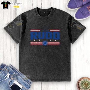 Original Tara Rudd Stars and Stripes washed t-shirt featuring a vintage American flag design, perfect for casual wear.