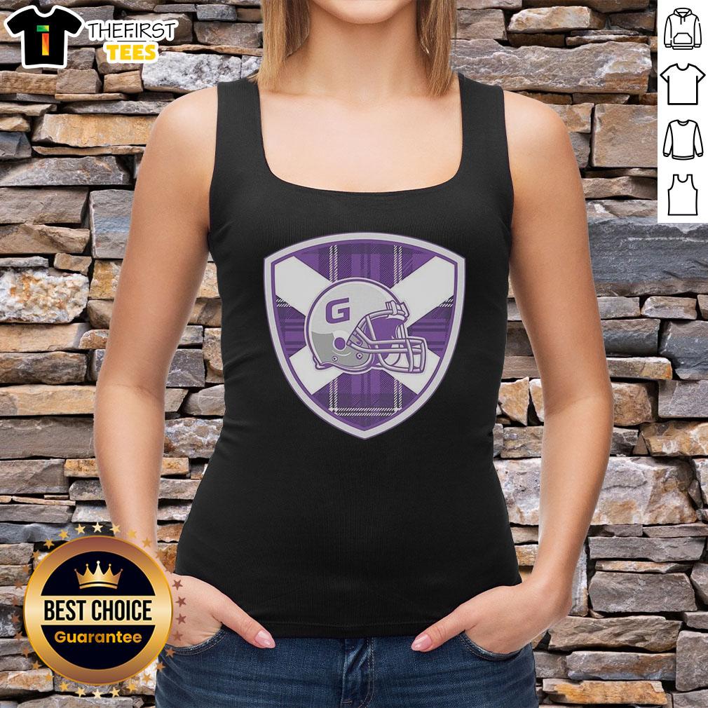 Premium Glasgow Tartans logo on an international arena football tank top, showcasing team spirit and style.
