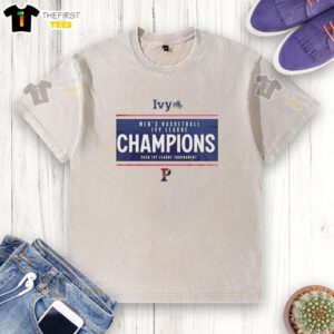 Alt Text: 2026 Premium Ivy League Men's Basketball Tournament Champs washed t-shirt featuring team logo and vibrant colors.