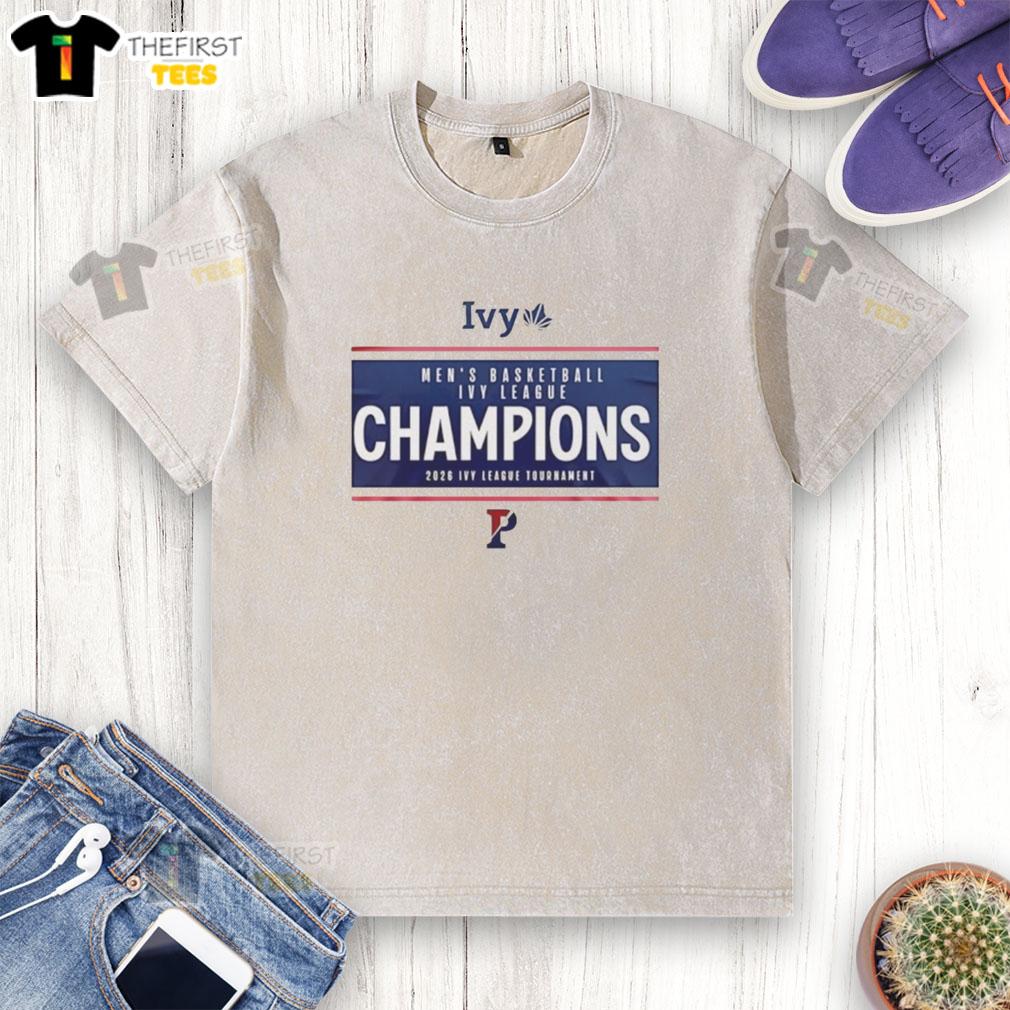 Alt Text: 2026 Premium Ivy League Men's Basketball Tournament Champs washed t-shirt featuring team logo and vibrant colors.