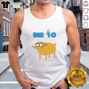 Alt Text: Premium Jake The Dog Ben 10 tank top featuring vibrant colors and a playful design for fans of the animated series.