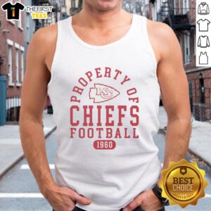 Alt Text: Premium Kansas City Chiefs football property tank top from 1960, featuring classic team colors and logo design.