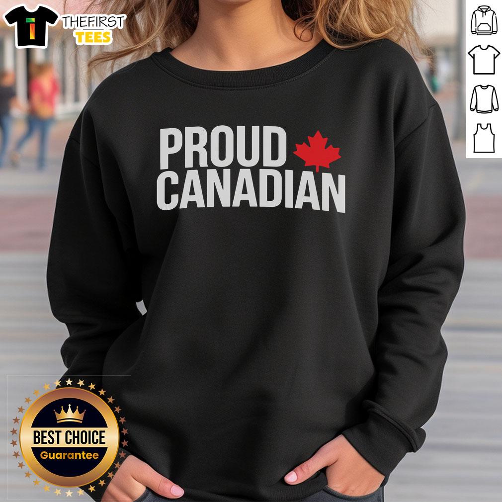 Premium Proud Baseball Canadian Leaf Sweatshirt in navy blue, showcasing a stylish design for sports fans and casual wear.