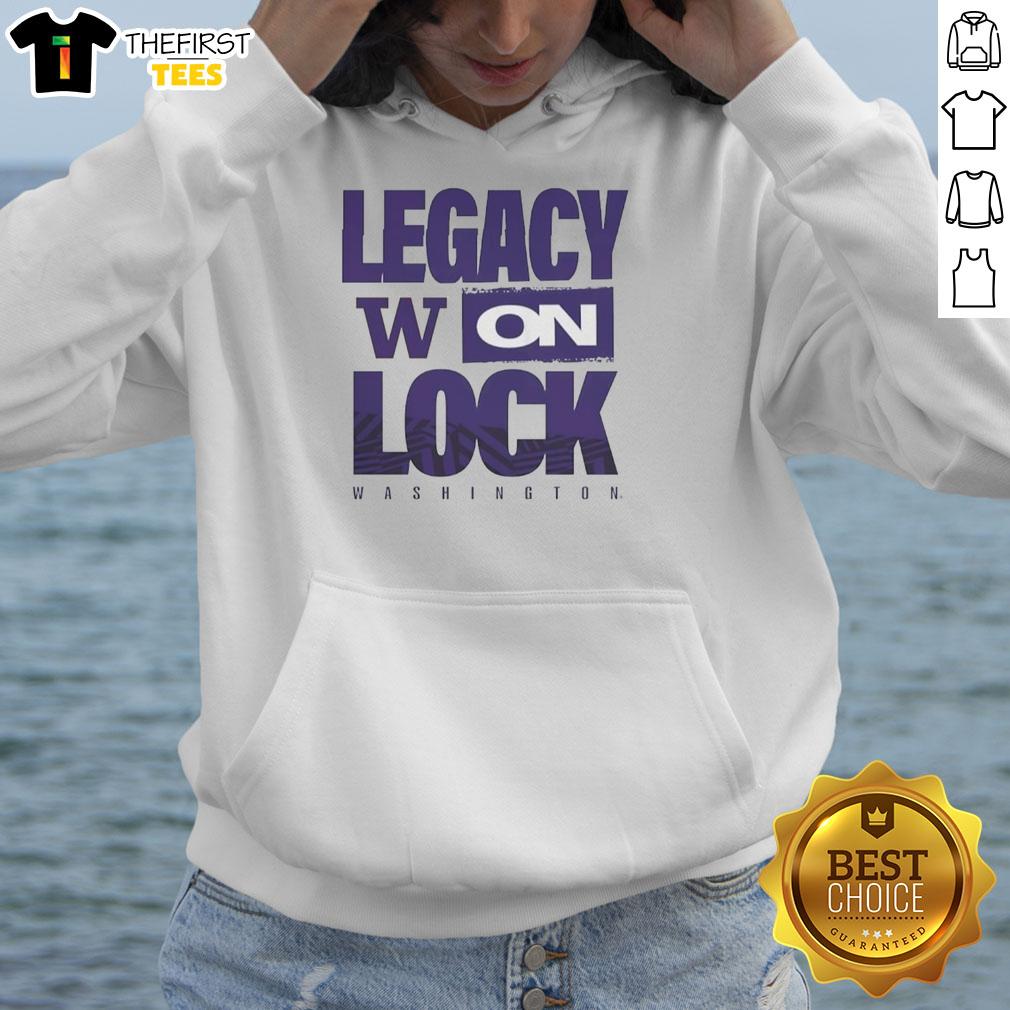 Premium Washington Huskies NCAA 2026 Legacy On Lock On Hoodie in purple, showcasing team spirit and comfort.