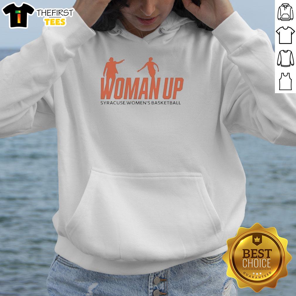 Premium Woman Up Syracuse Women's Basketball Hoodie featuring a stylish design and vibrant team colors for fans.