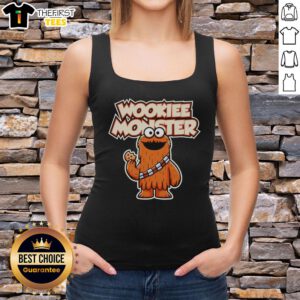 Funny tank top featuring a Premium Wookiee Monster eating a cookie, perfect for casual and humorous wear.