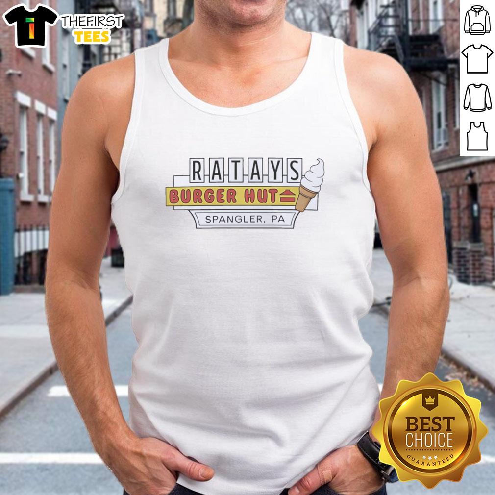 Stylish tank top featuring Pretty Ice Cream Ratays Burger Hut logo in Spangler, PA, perfect for summer wear.