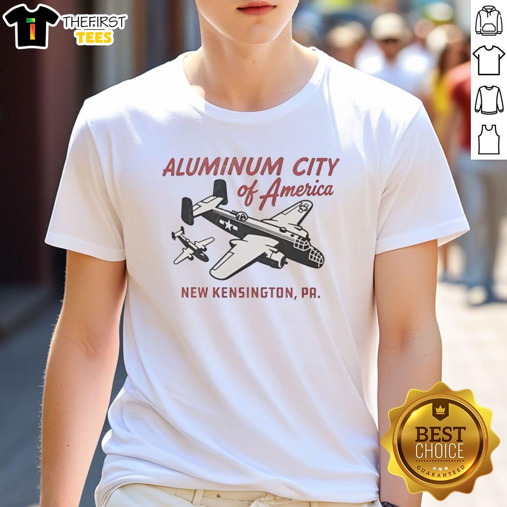 North American B-25 Mitchell T-Shirt featuring 'Aluminum City Of America' from New Kensington, PA, ideal for aviation fans.