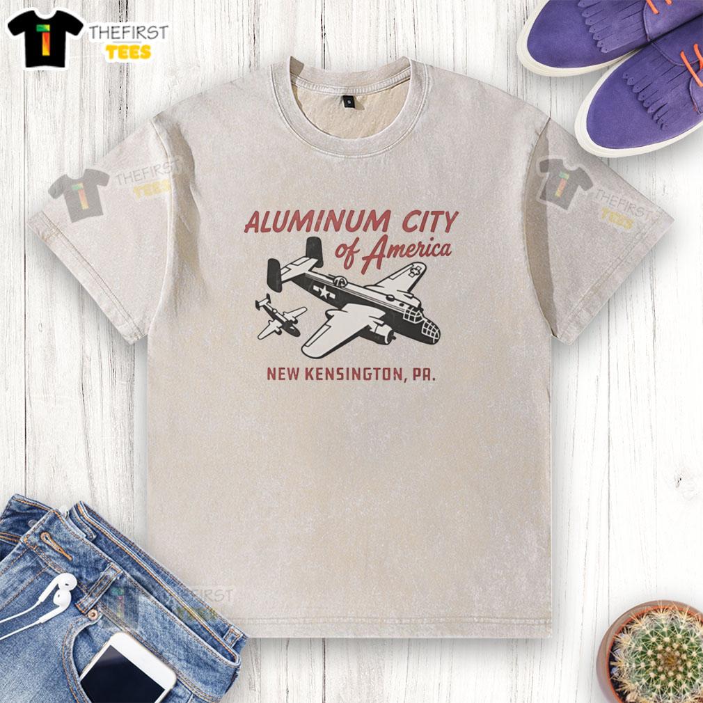 Pretty North American B-25 Mitchell washed t-shirt featuring the City of America design from New Kensington, PA.
