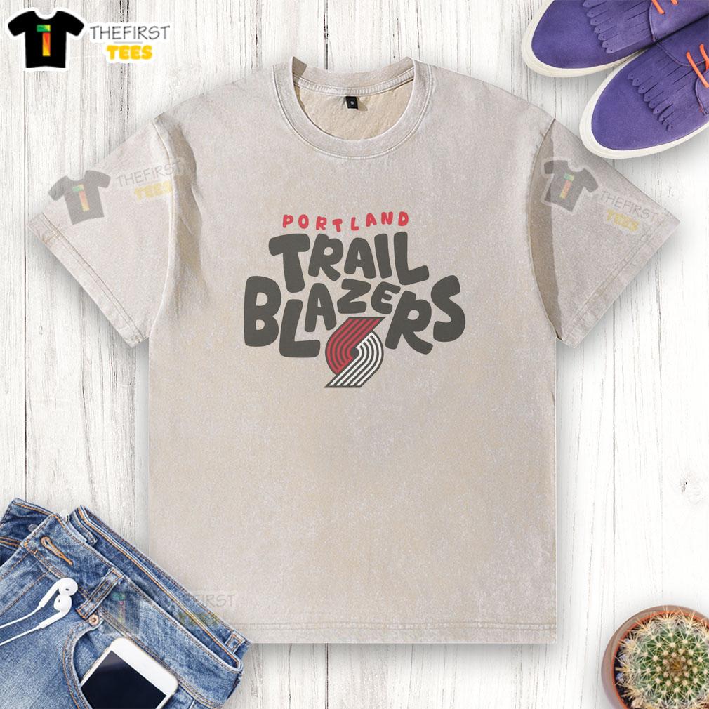 Pretty Portland Trail Blazers bubble washed t-shirt featuring vibrant colors and team logo, perfect for fans.