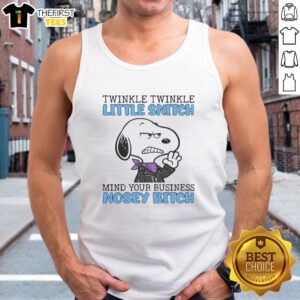 Pretty Snoopy tank top featuring 'Twinkle Twinkle Little Snitch' design, perfect for fans of fun and quirky fashion.